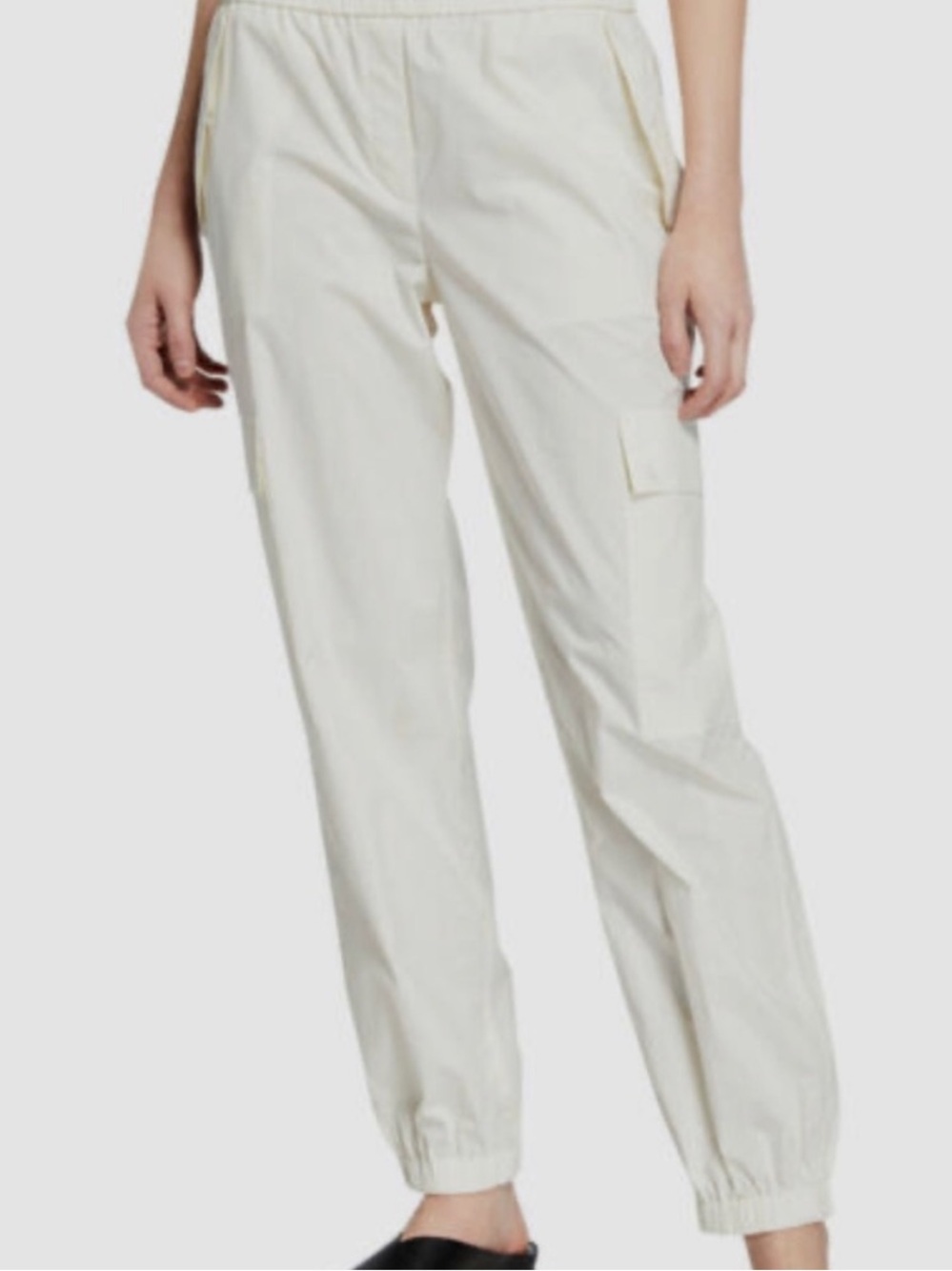 Theory NWT Cargo Pants Utility Pull On Travel Cotton Off White New Women’s 12